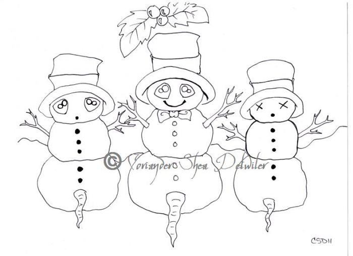 Wee Wee Three Snowmen of Unfortunate Circumstance Are (Or Fortunate Circumstance, Depending on Your Point of View) by Coriander Shea